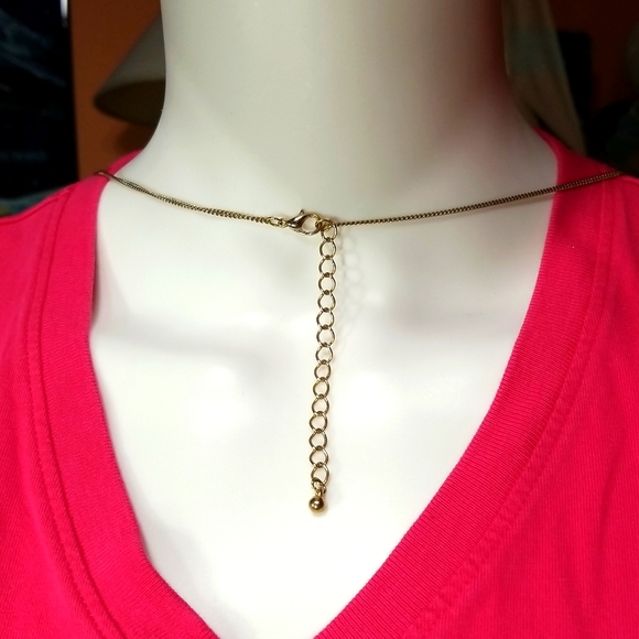 5/$25🌴Necklace Long Gold Colored Hardware Champgne Colored Accents - Picture 4 of 6